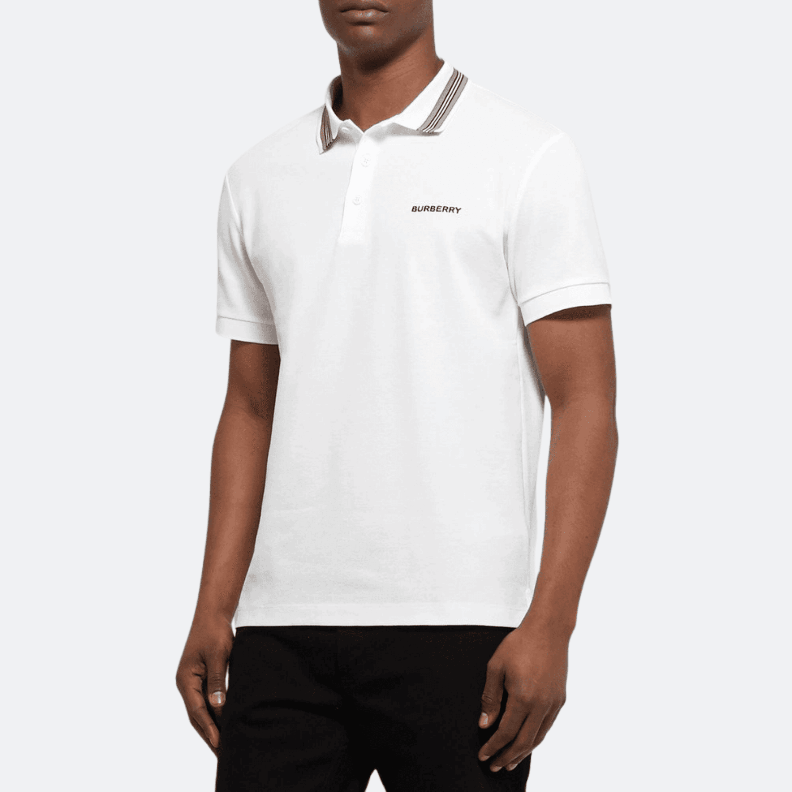 Burberry Icon Stripe Polo Shirt For Men - White (M in Stock) alternate