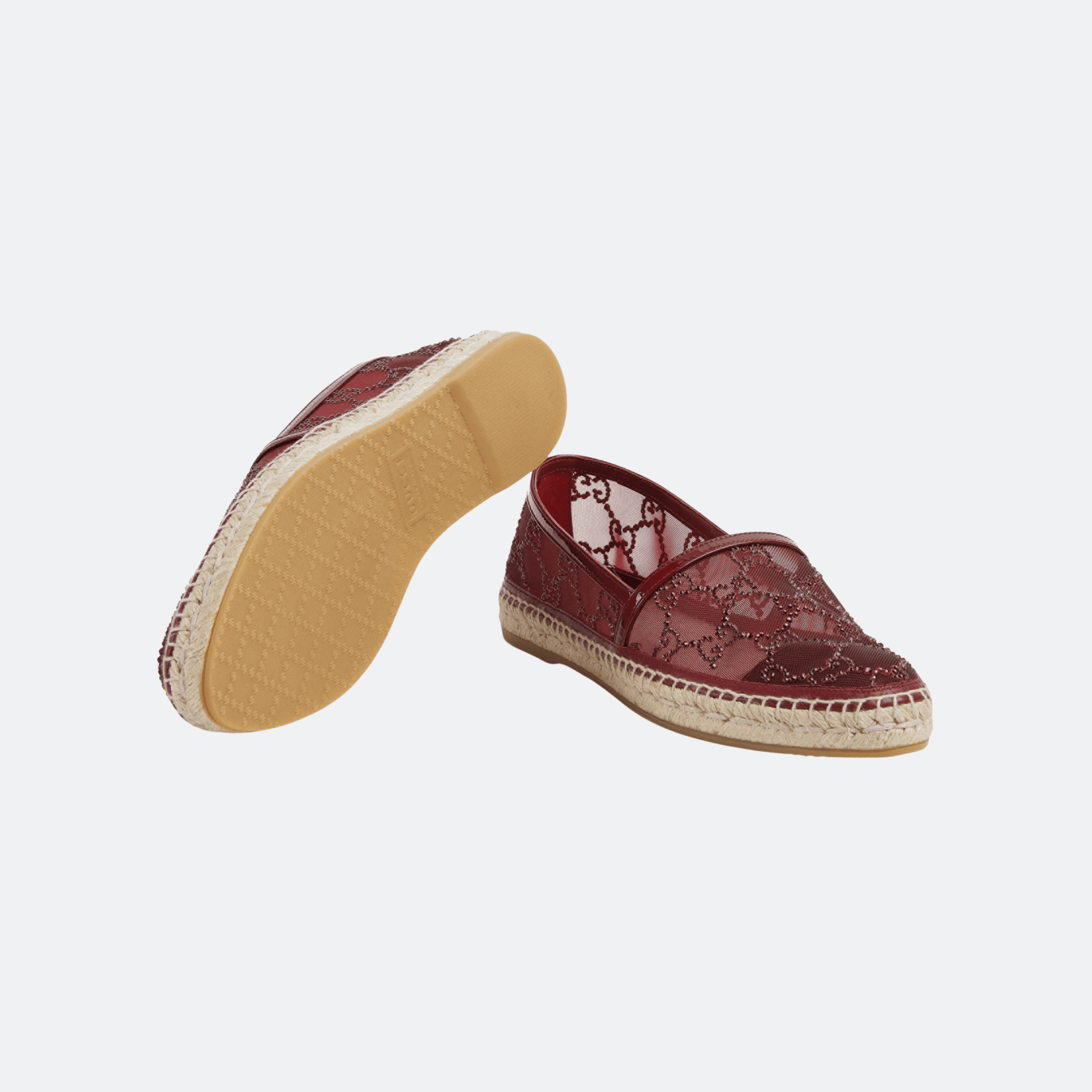 Gucci GG Crystal Embellished Espadrille Flats - Red alternate