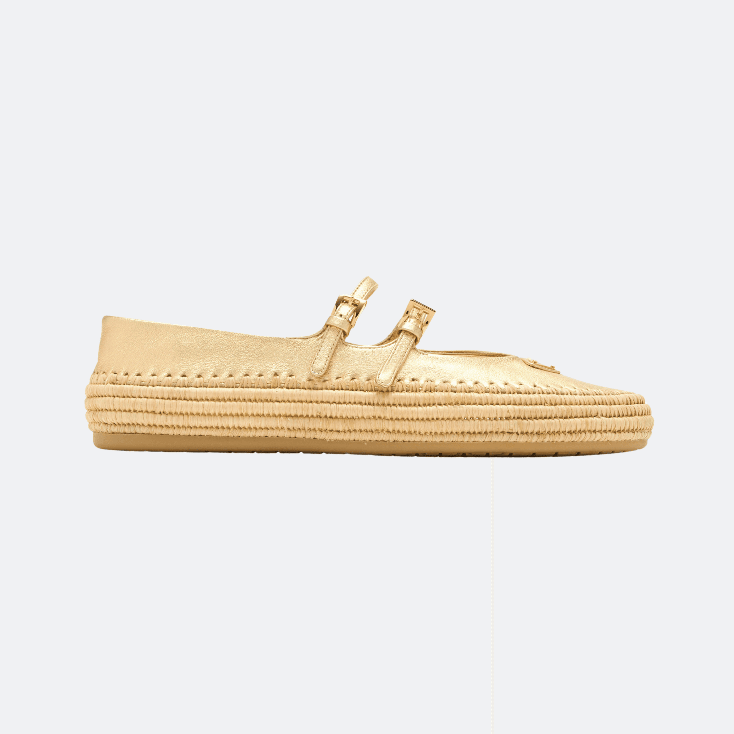 Prada Mordore Nappa Leather Ballerinas For Women - Gold