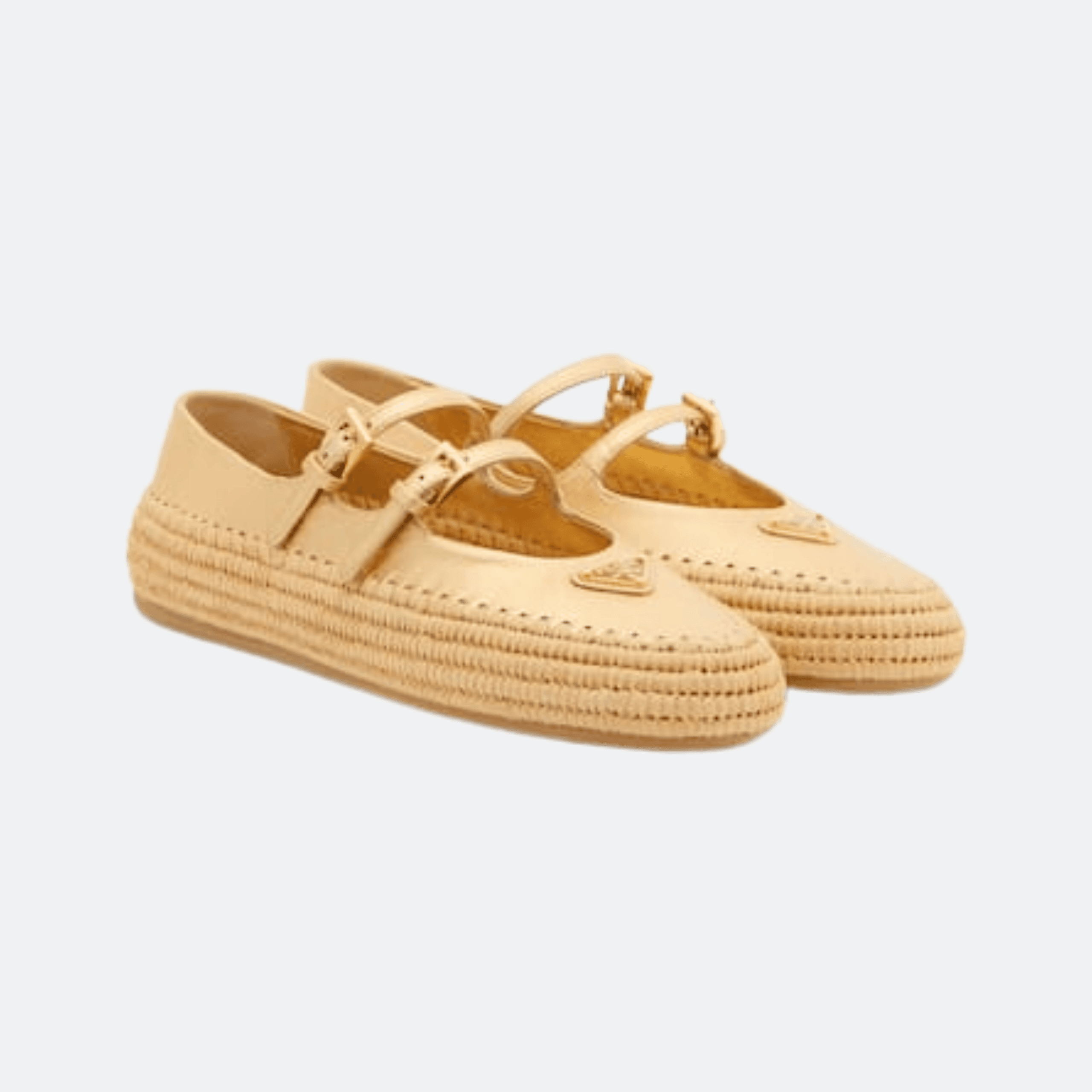 Prada Mordore Nappa Leather Ballerinas For Women - Gold alternate