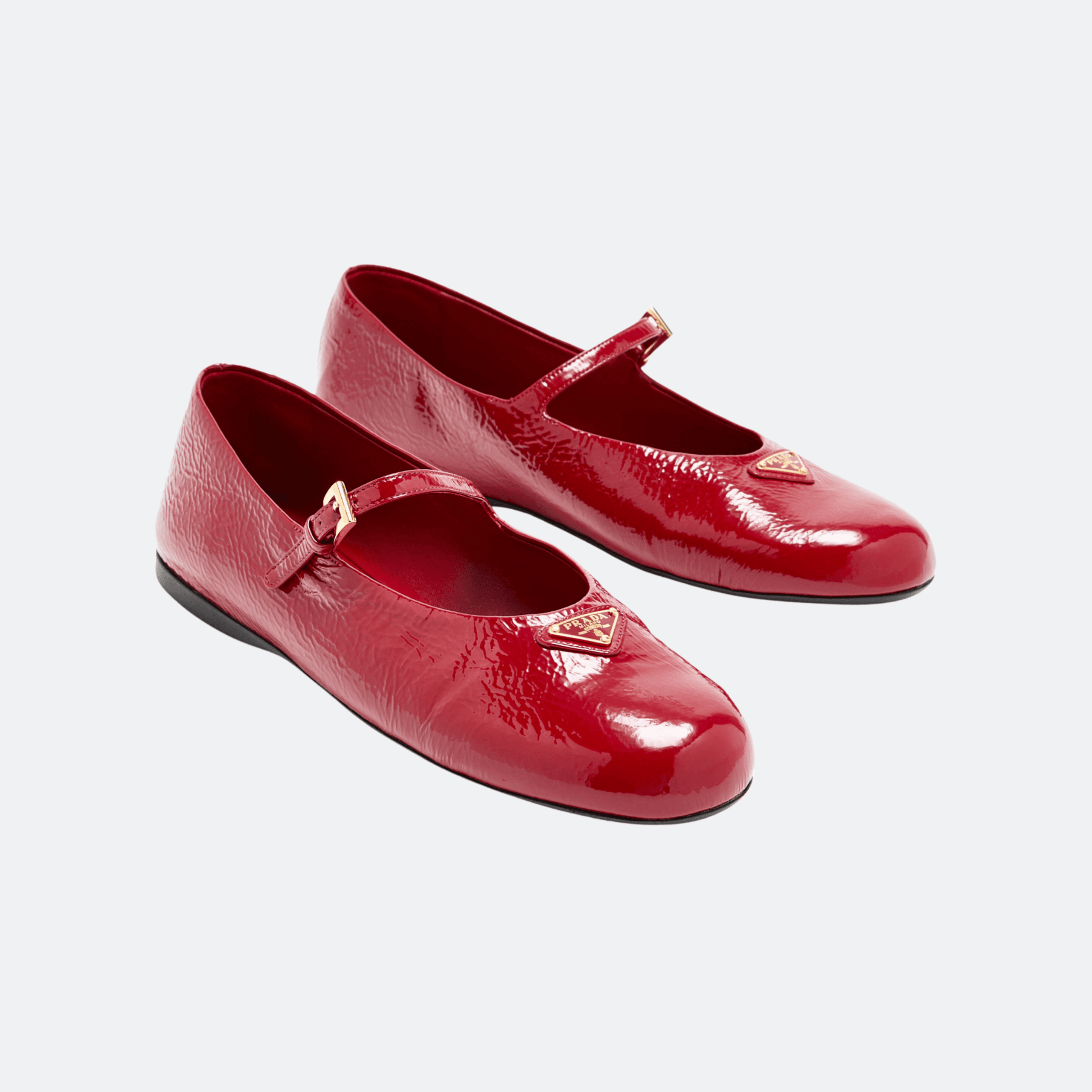 Prada Vernice Patent Leather Mary Jane Ballerinas – Scarlet Red alternate