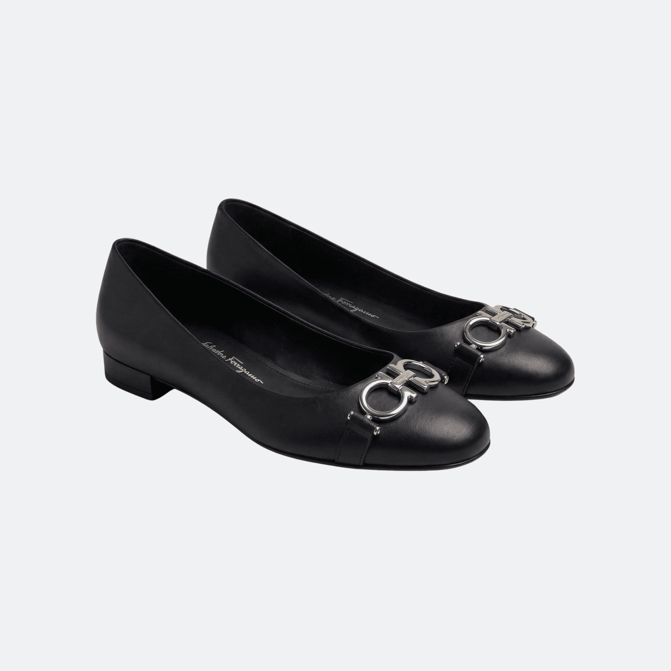 Salvatore Ferragamo Garda 10 Leather Ballet Flats – Black alternate