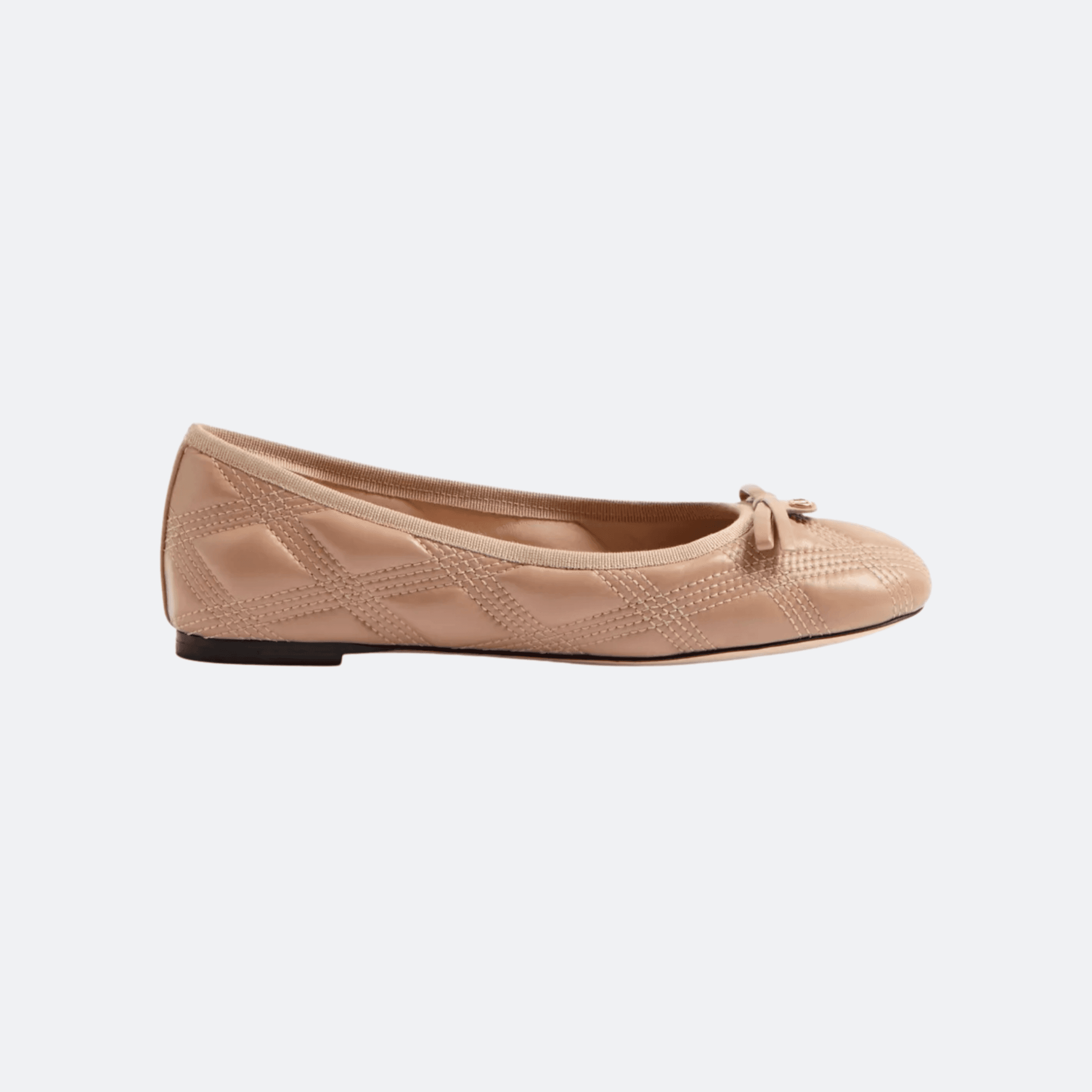 Valentino Garavani VLogo Signature Quilted Leather Ballet Flat - Powder