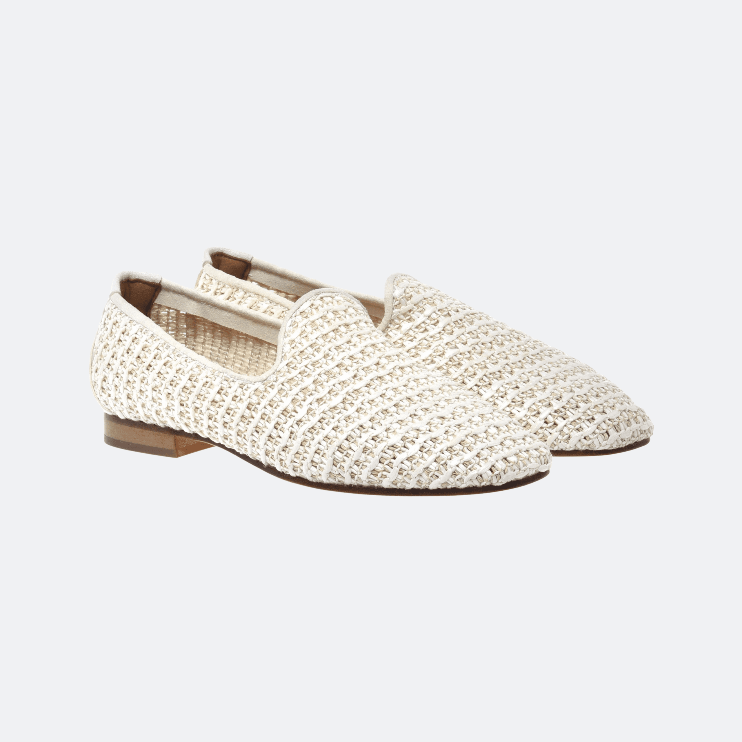 Baldinini Raffia Loafer For Women - White alternate