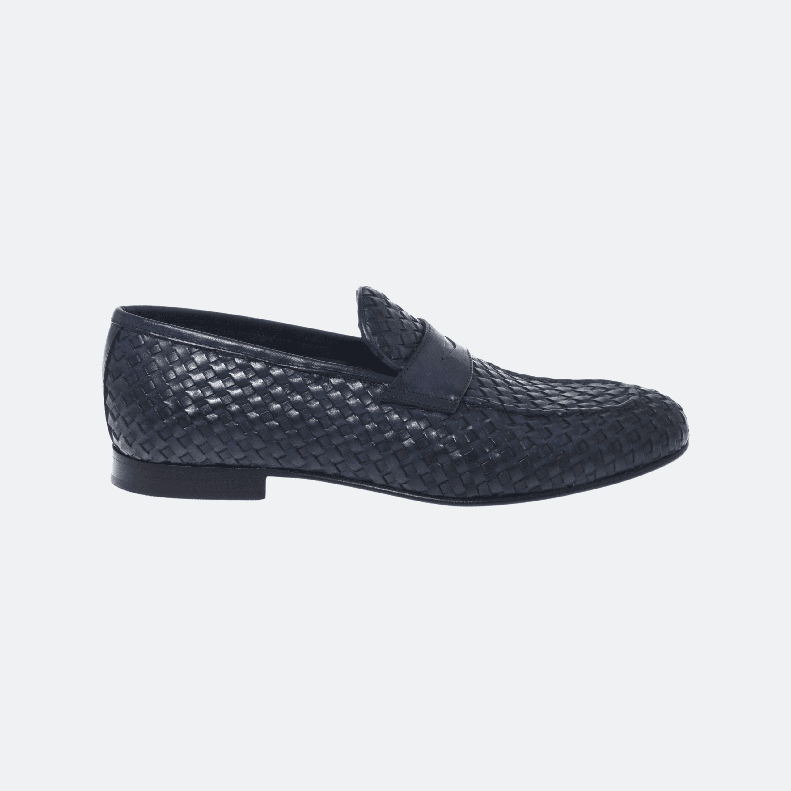Baldinini Woven Leather Loafer for Men - Blue