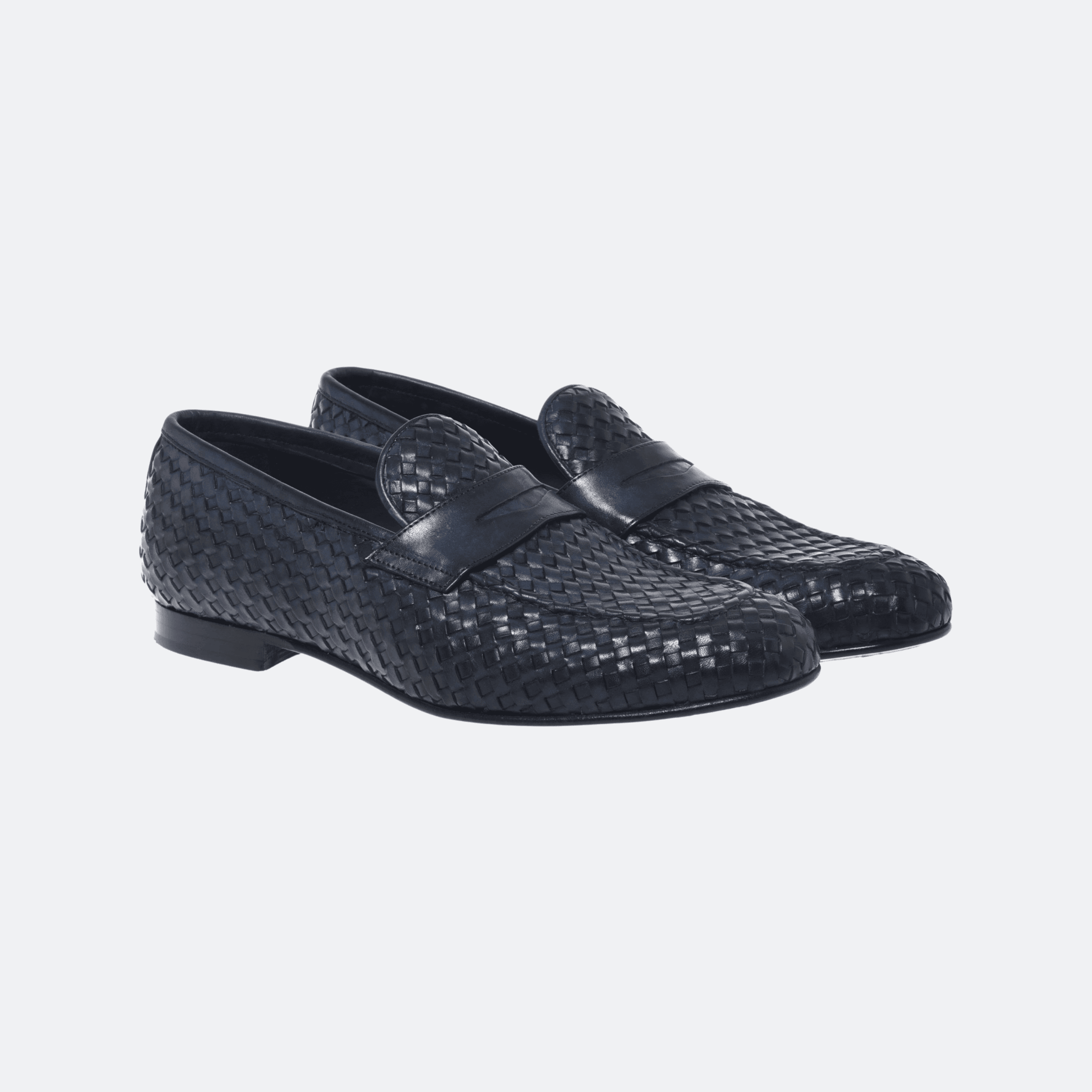 Baldinini Woven Leather Loafer for Men - Blue alternate