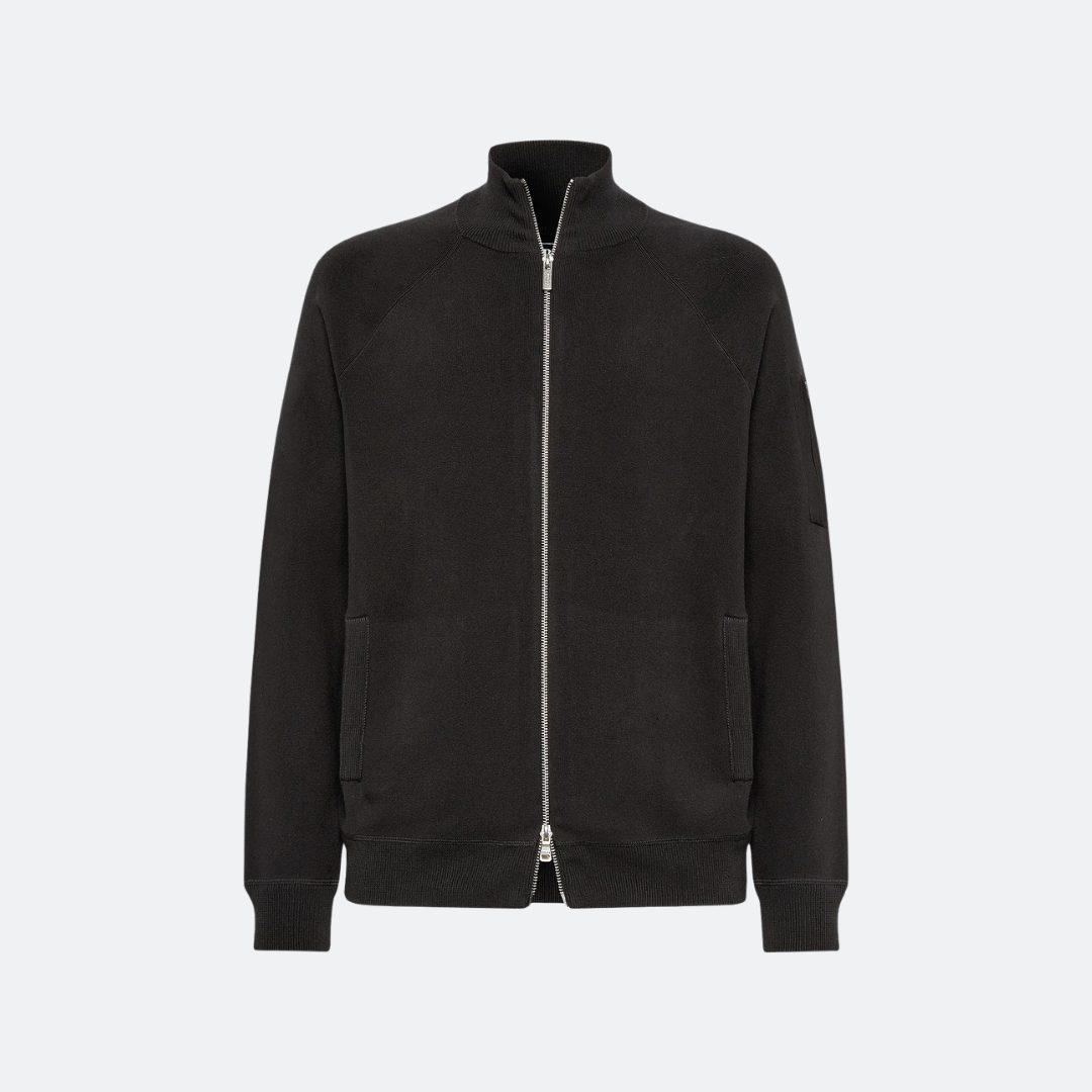Boggi Milano Charcoal Full Zip Sweatshirt in Technical Cotton