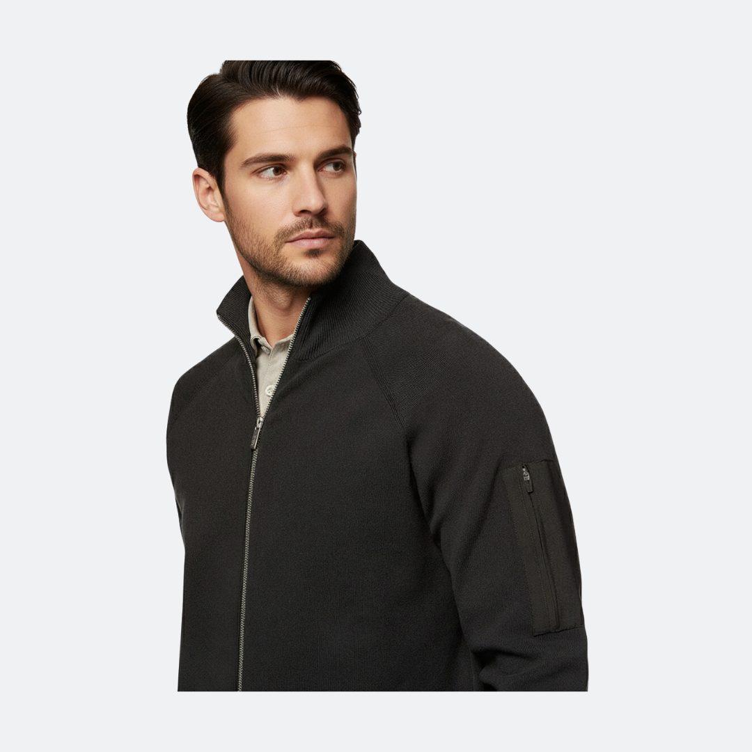 Boggi Milano Charcoal Full Zip Sweatshirt in Technical Cotton alternate
