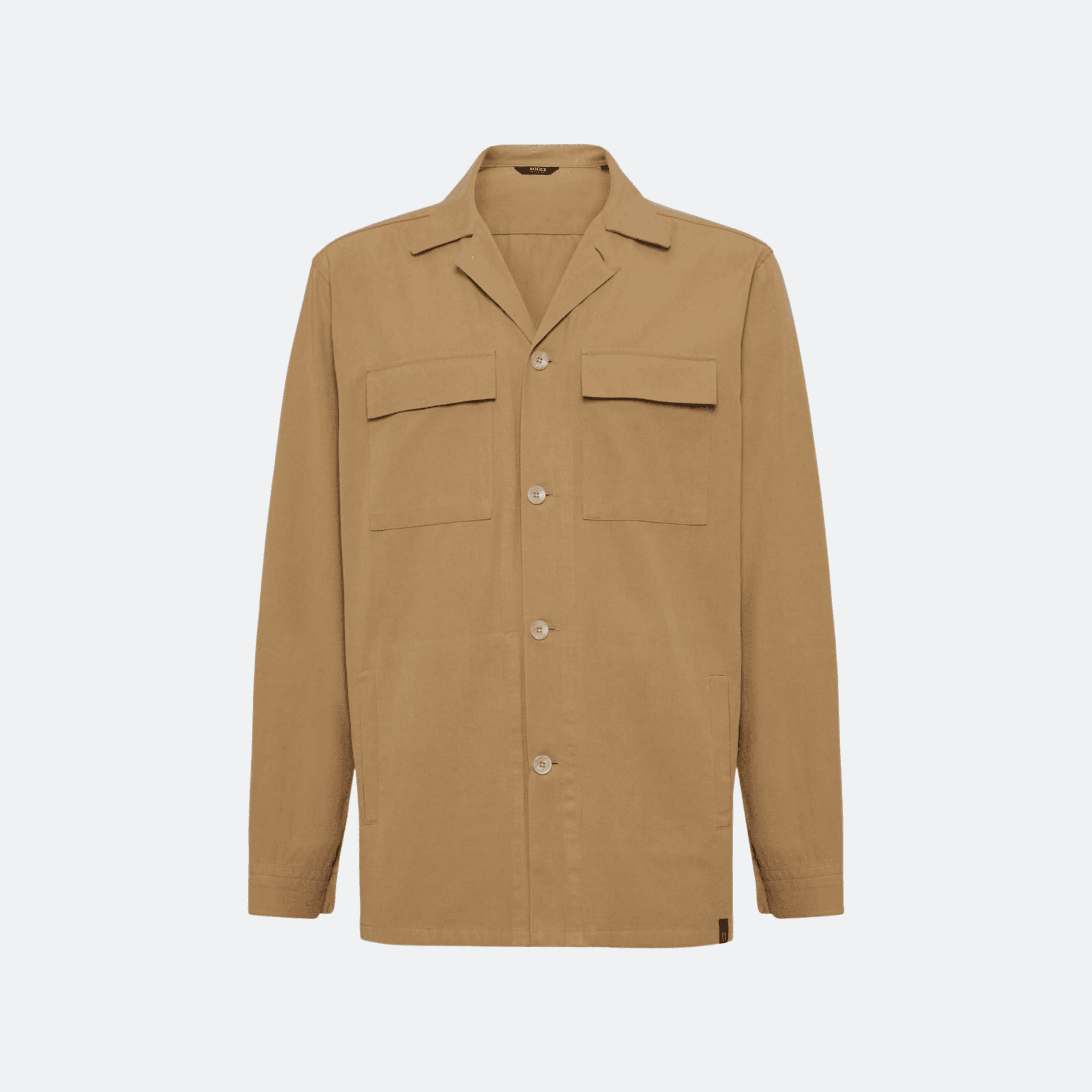 Boggi Milano Cotton Overshirt Jacket - Camel