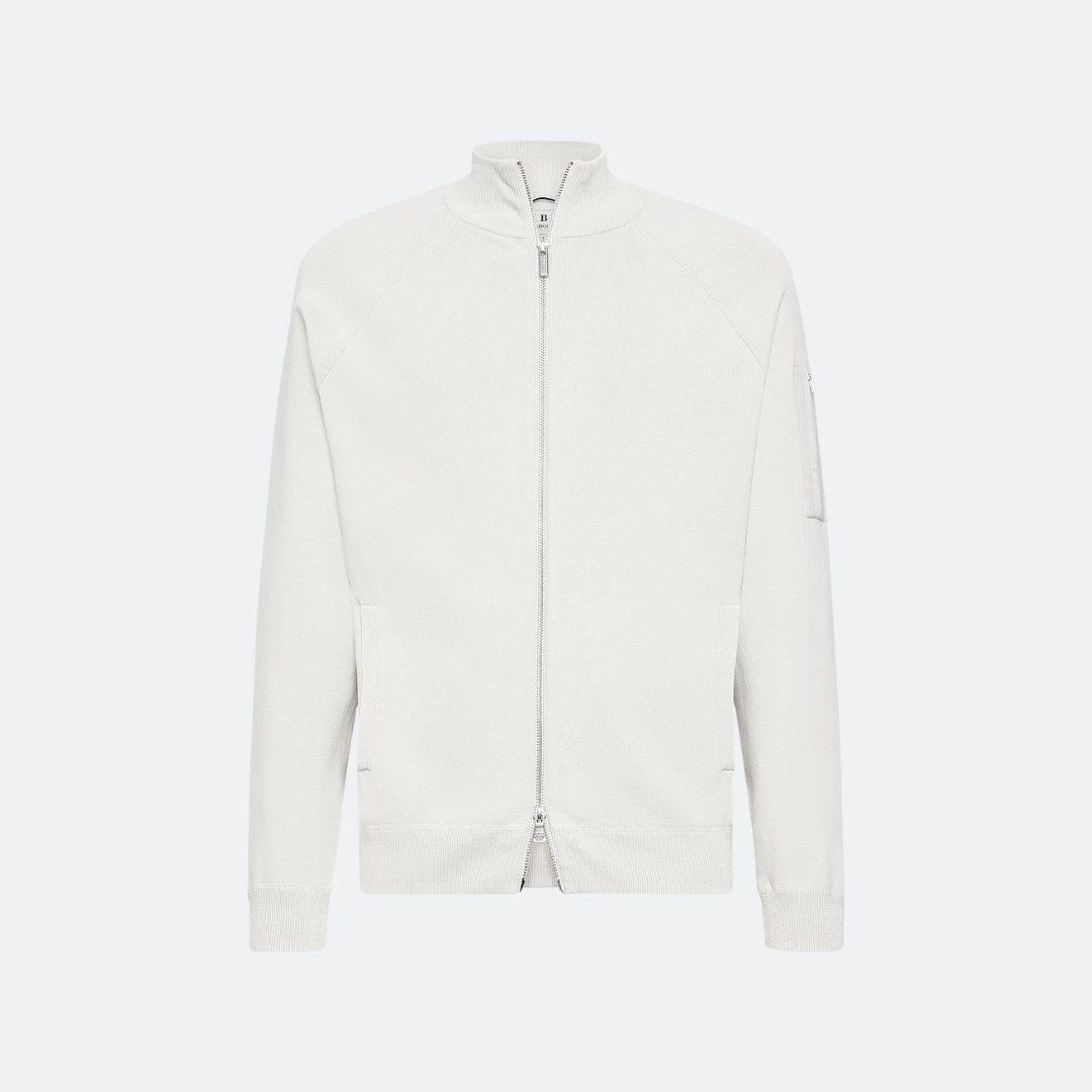 Boggi Milano Grey Full Zip Sweatshirt in Technical Cotton