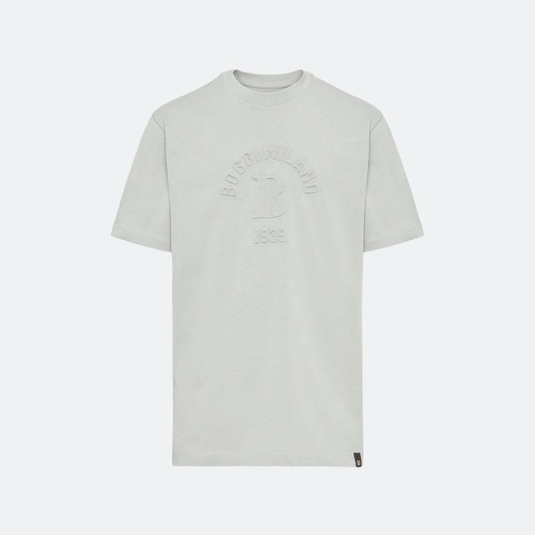 Boggi Milano Grey Organic Cotton Blend T-Shirt