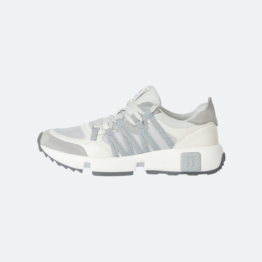 Boggi Milano Grey Technical Fabric and Leather Trainers