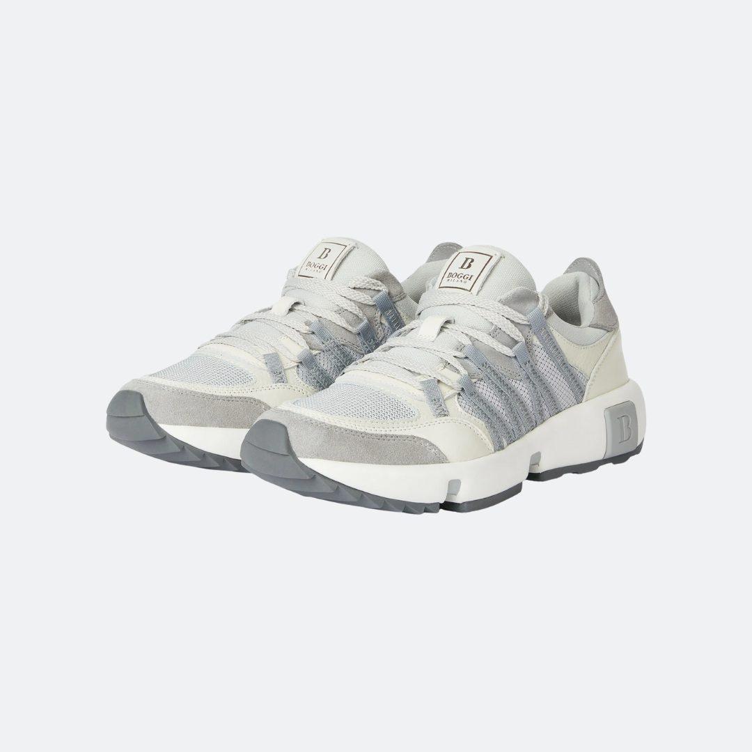 Boggi Milano Grey Technical Fabric and Leather Trainers alternate