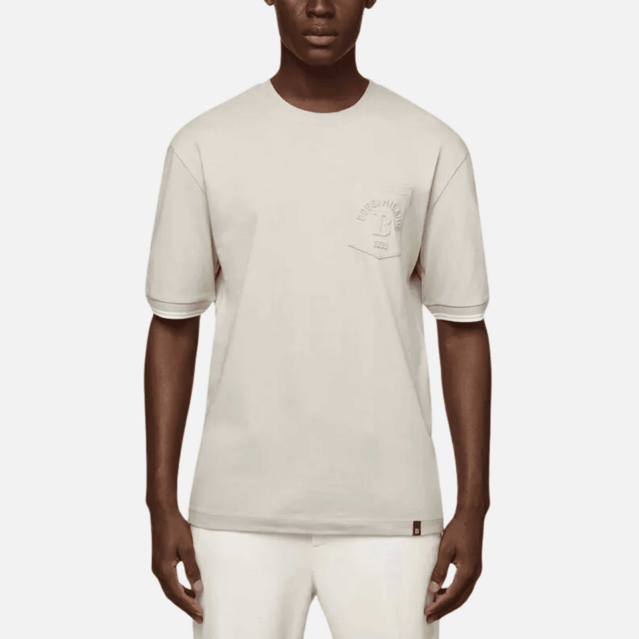 Boggi Milano Logo-Embroidered Cotton T-Shirt- Sand Beige (M,L, XL - In Stock) alternate