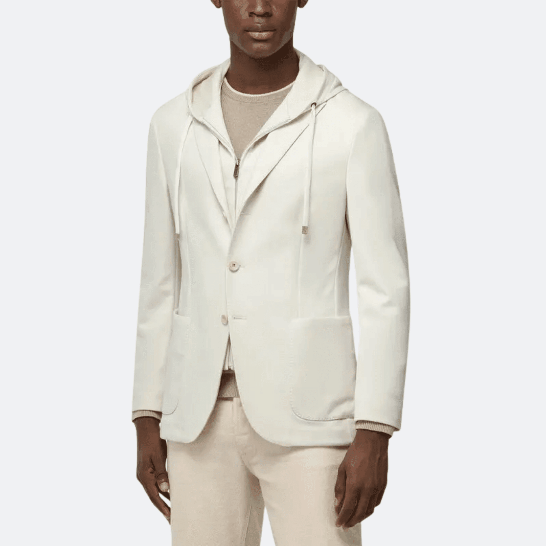 Boggi Milano Madison Sweatshirt Jacket For Men - Cream