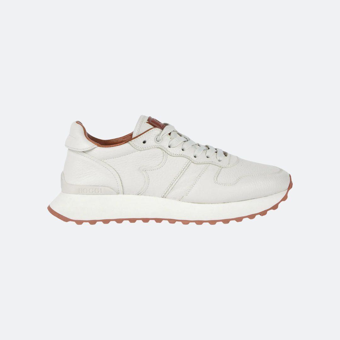 Boggi Milano Sand Tumbled Leather Trainers