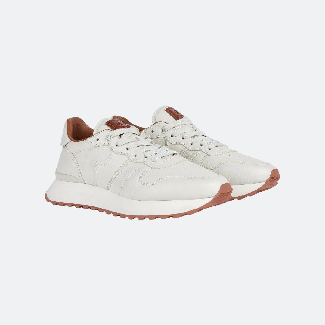 Boggi Milano Sand Tumbled Leather Trainers alternate