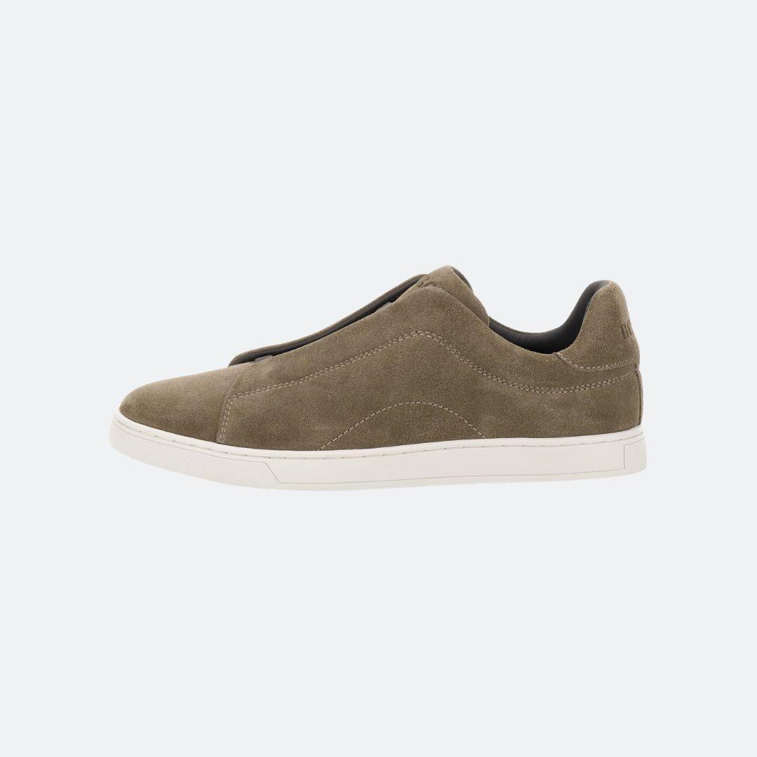 Boggi Milano Suede Low Top Taupe Sneakers