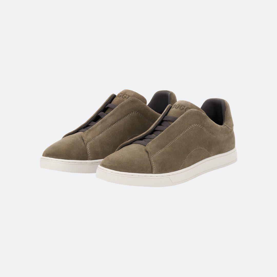Boggi Milano Suede Low Top Taupe Sneakers alternate