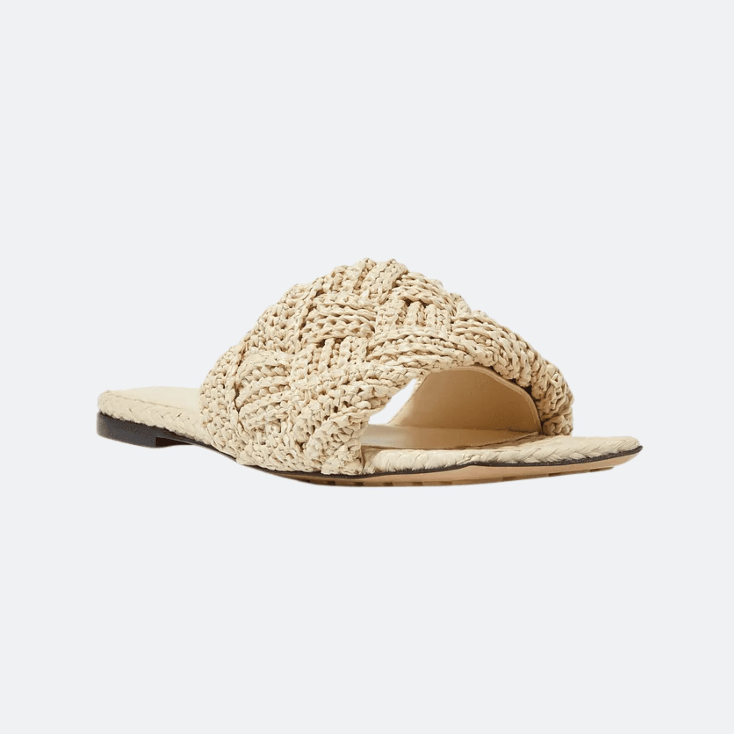 Bottega Veneta Lido Mule Sandals In Woven Raffia For Women - Neutral alternate