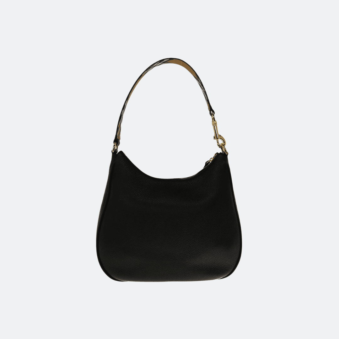 Burberry Black Leather Medium Hobo Bag alternate