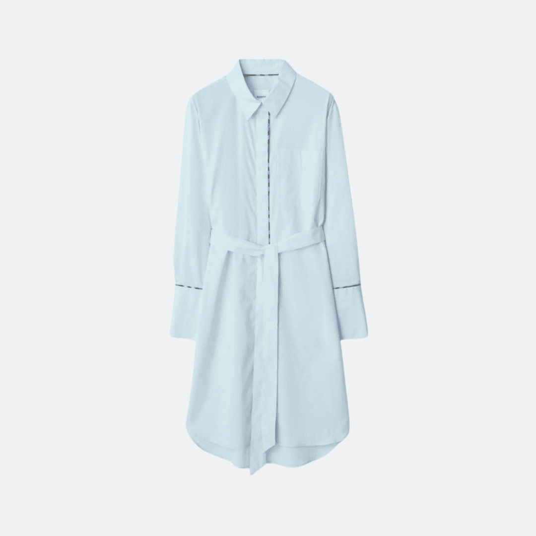 Burberry Cotton Light Blue Shirt Dress