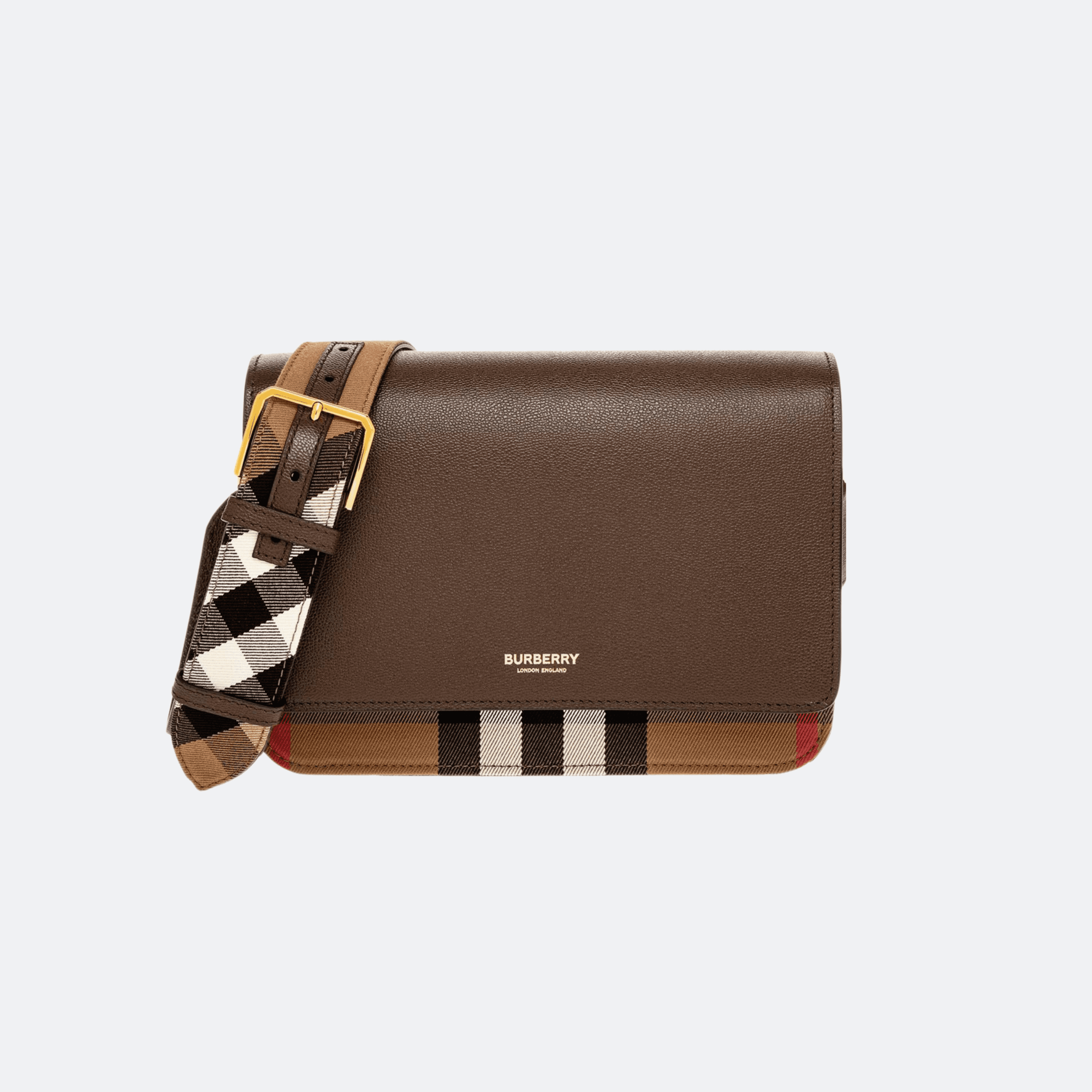 Burberry House Check Mackford Crossbody Bag - Brown