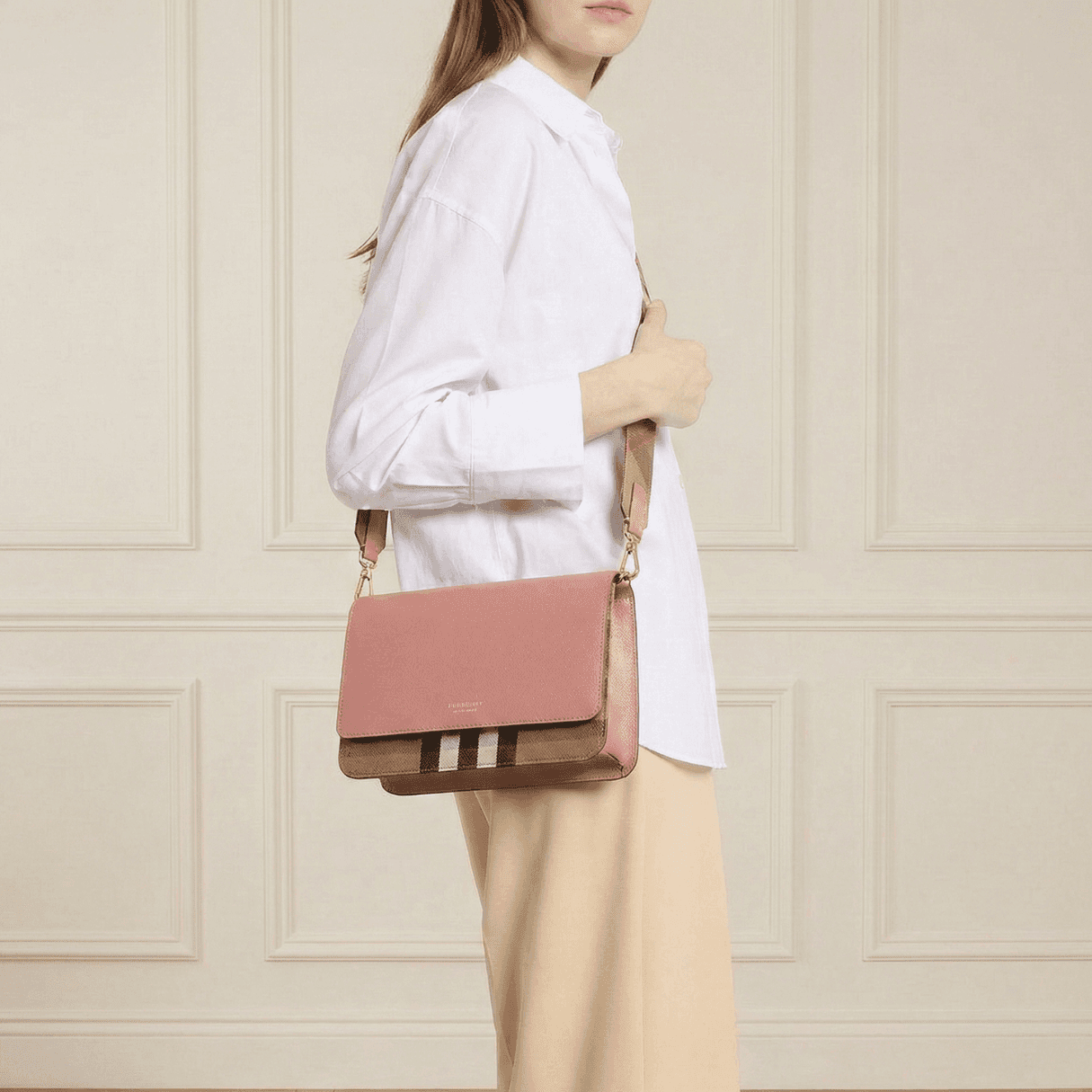 Burberry House Check Mackford Crossbody Bag - Pink alternate
