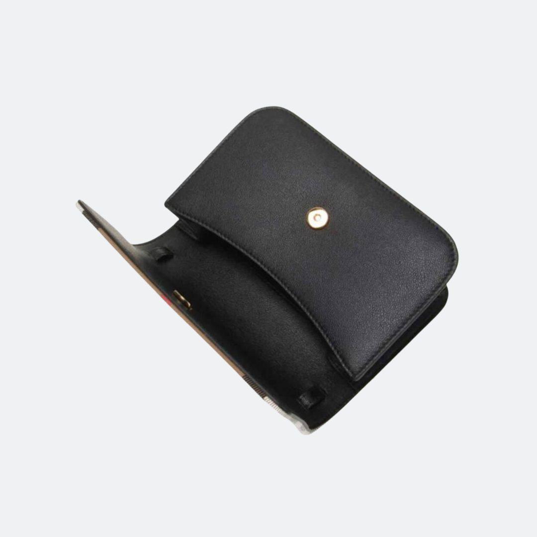 Burberry Madison Check Design Beige-Black Shoulder Bag alternate