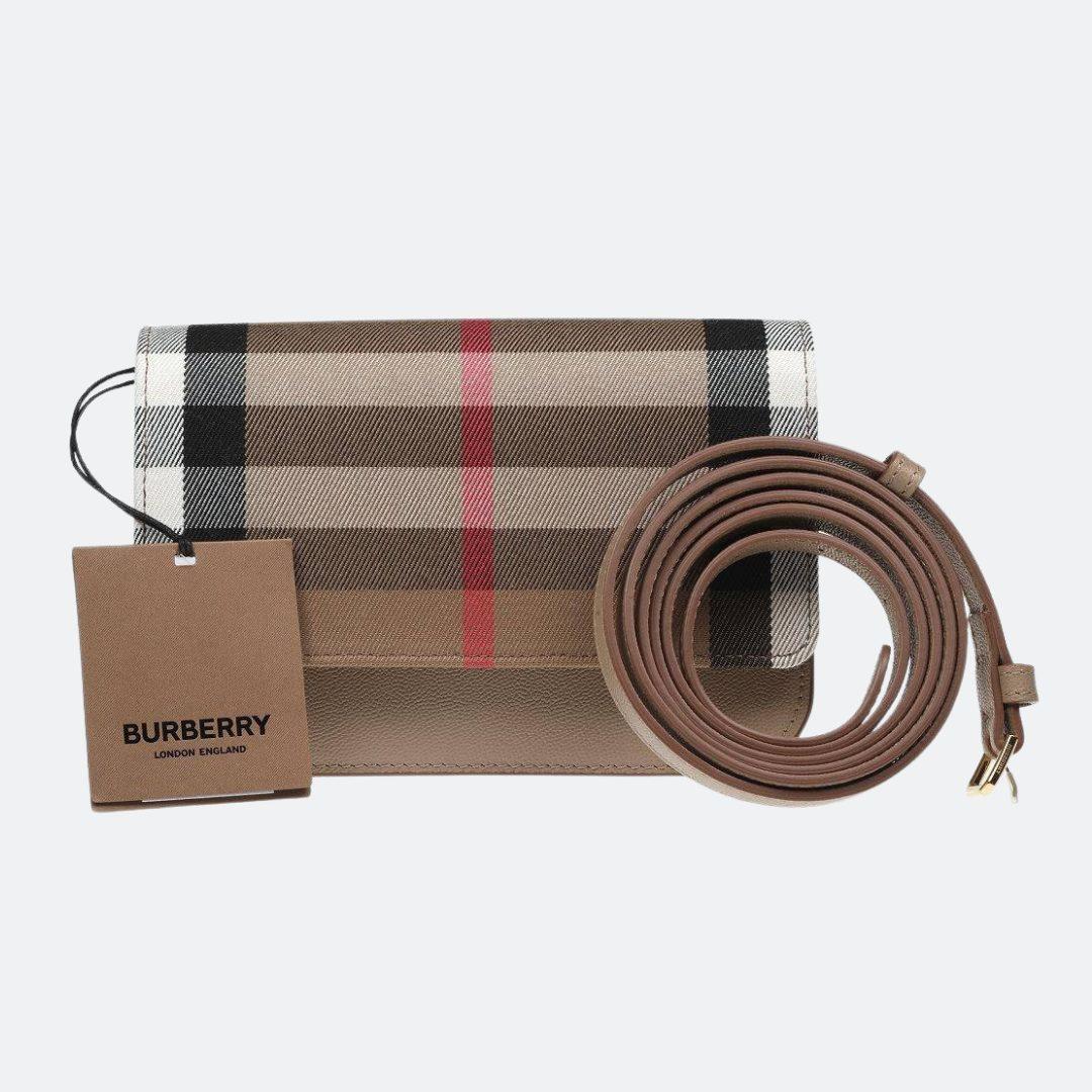 Burberry Madison Check Design Beige Shoulder Bag