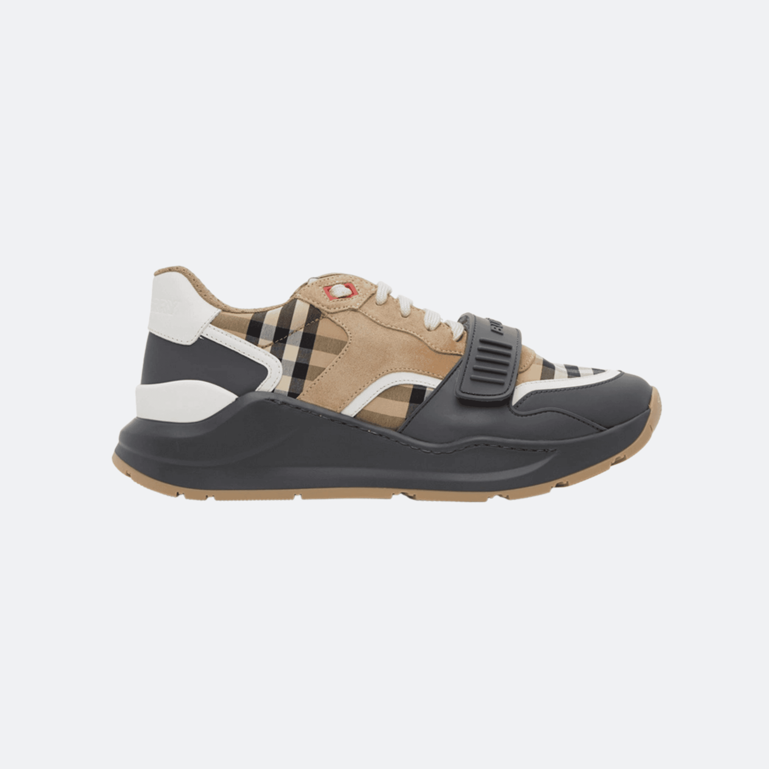 Burberry Ramsey Sneakers For Men – Archive Beige Check And Dark Charcoal
