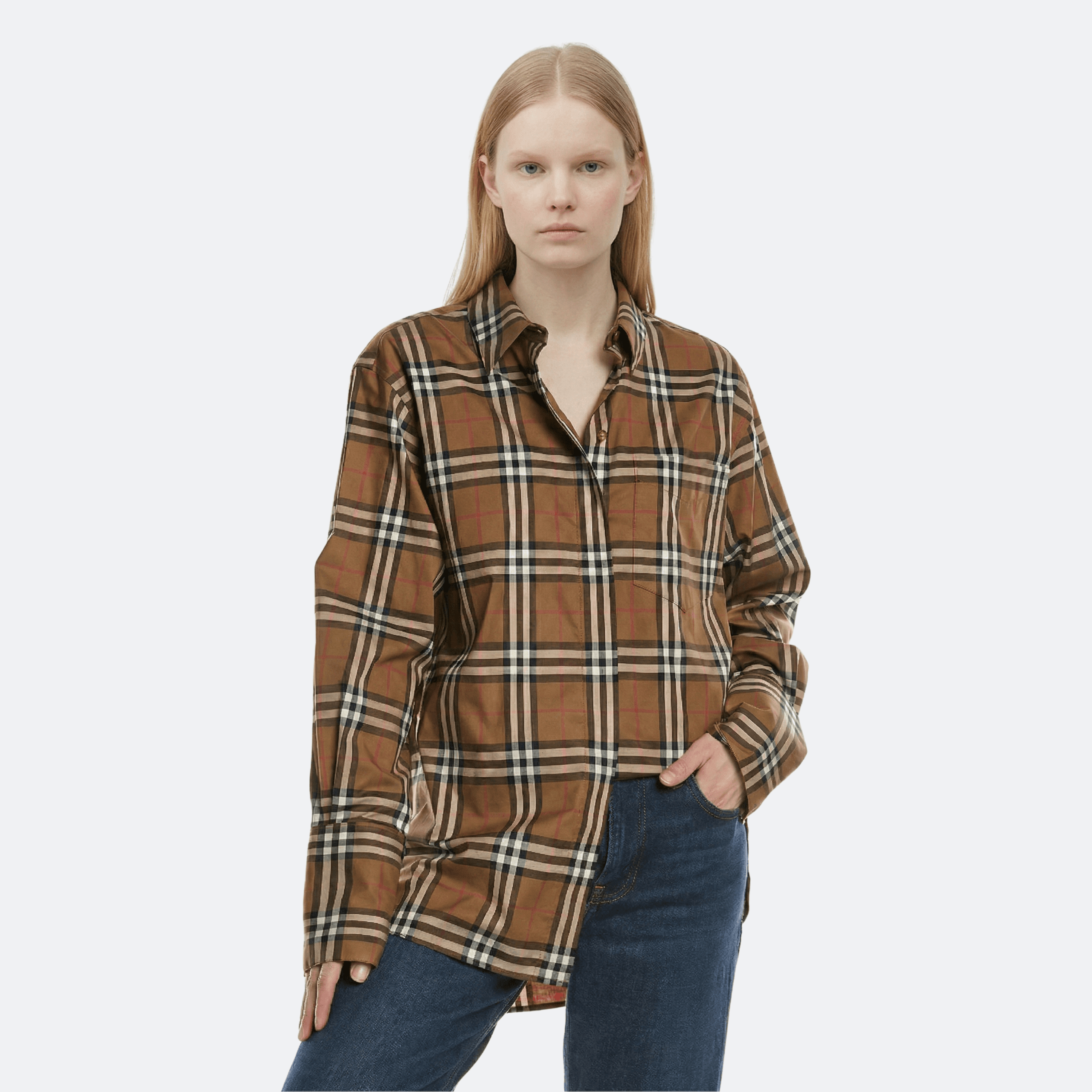 Burberry Vintage Check Beige Cotton Shirt alternate