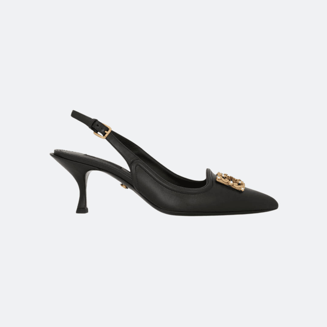 Dolce & Gabbana Amore Black Leather Slingback Pumps