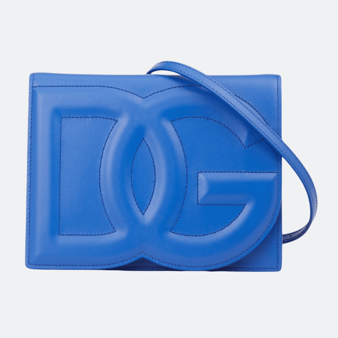 Dolce & Gabbana Blue DG Logo Leather Bag