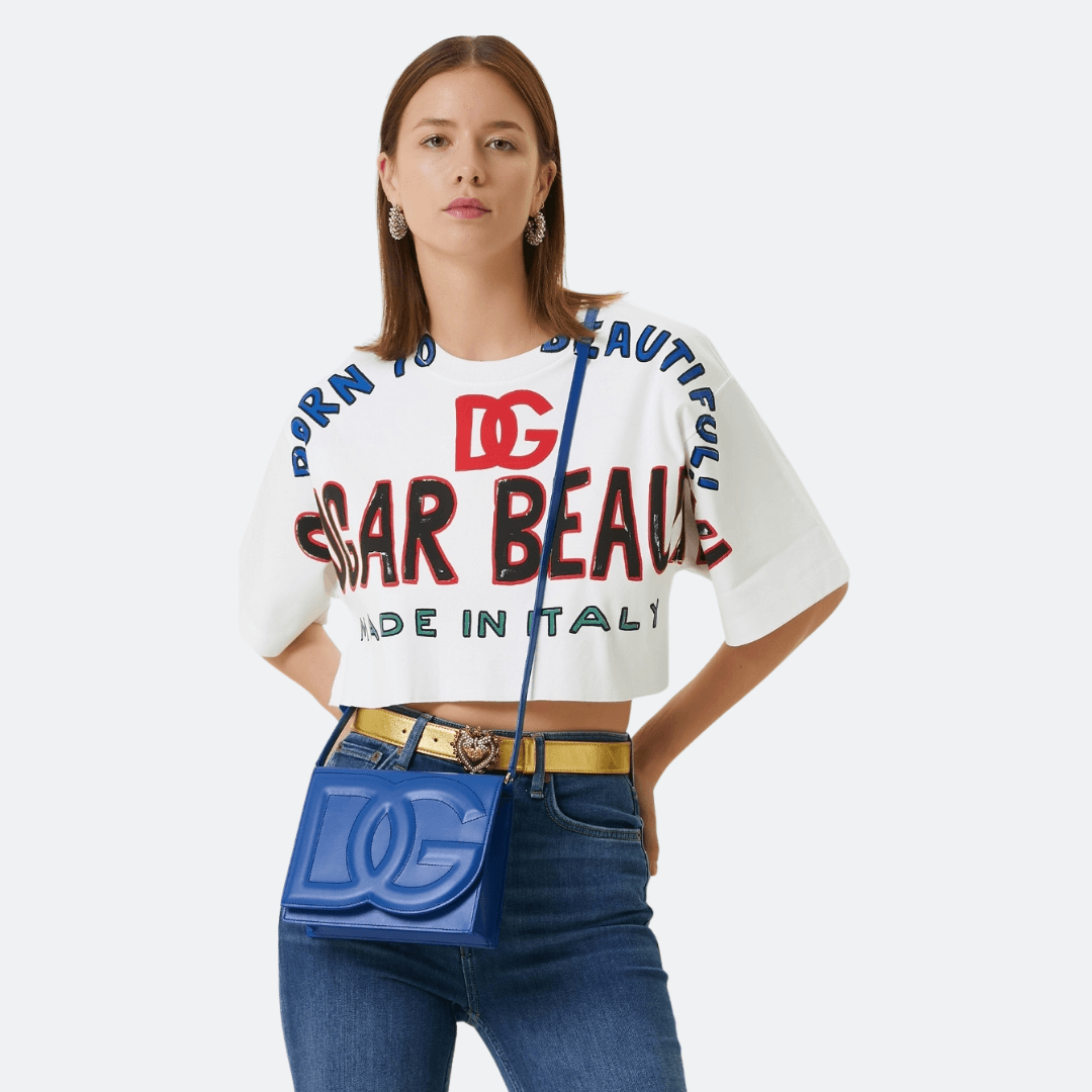 Dolce & Gabbana Blue DG Logo Leather Bag alternate