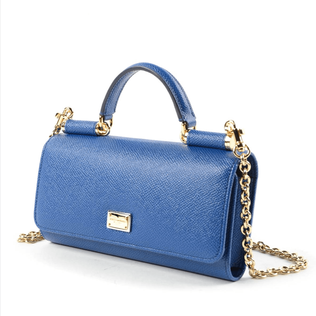 Dolce & Gabbana Blue Von Leather Clutch