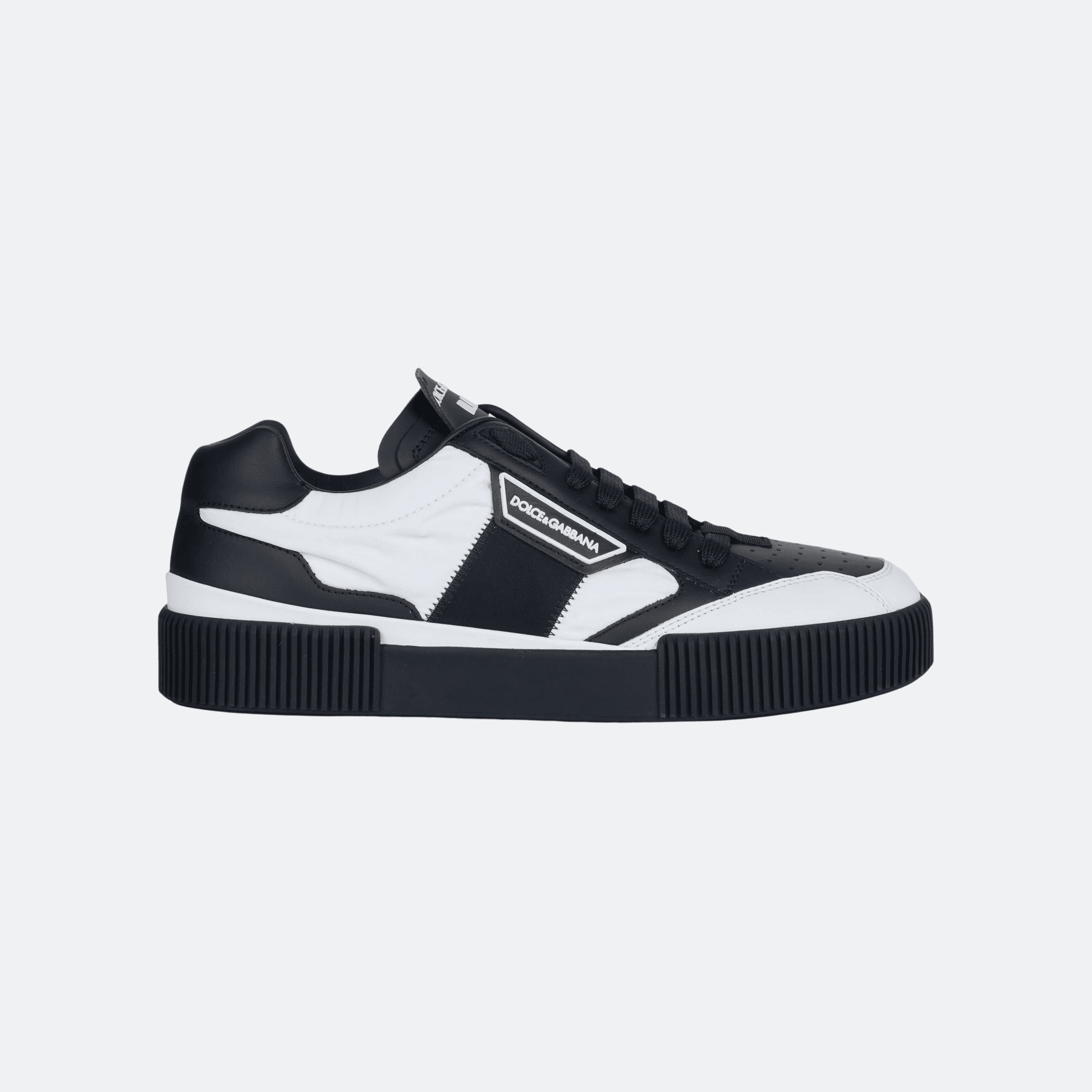 Dolce & Gabbana D.N.A. Low-Top Leather Sneakers for Men – Black & White