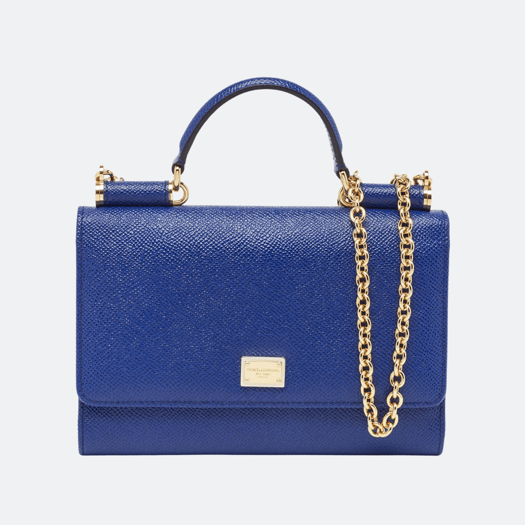 Dolce & Gabbana Leather Blue Cardholder-Shoulder Bag