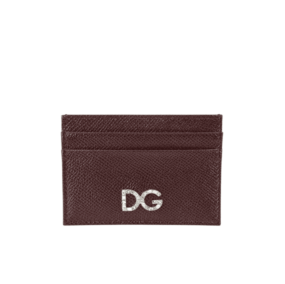 Dolce & Gabbana Leather Card Holder Dark Violet