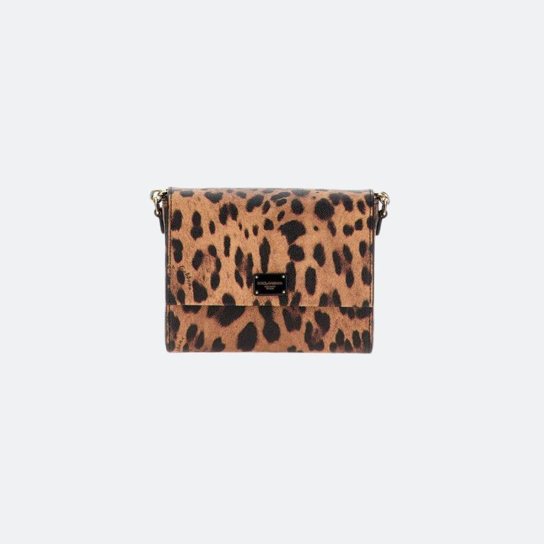 Dolce & Gabbana Leopard Designed Leather Mini Bag