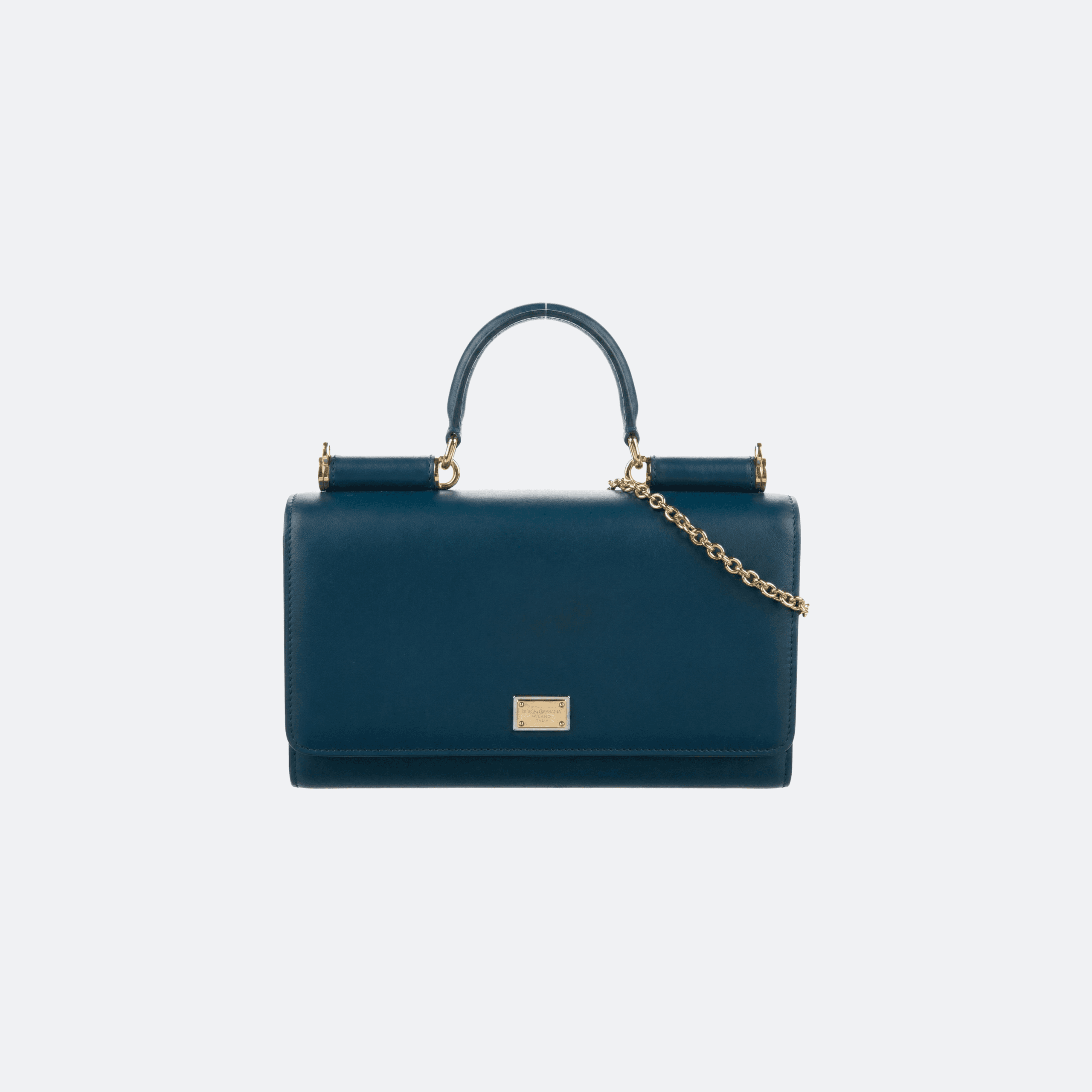 Dolce & Gabbana Mini Wallet on Chain Leather - Blue