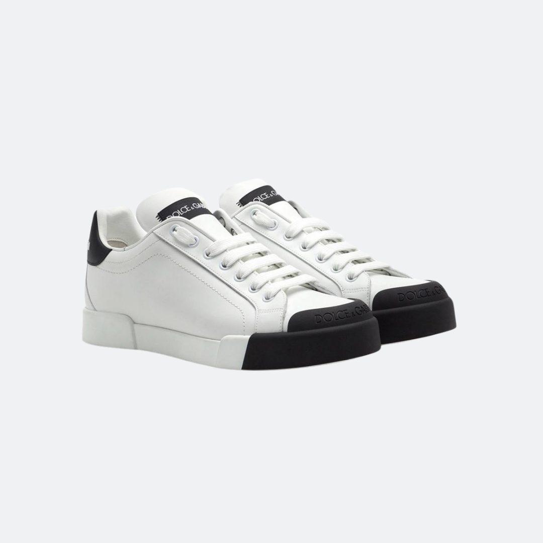 Dolce & Gabbana Portofino White-Black Leather Women Sneakers alternate