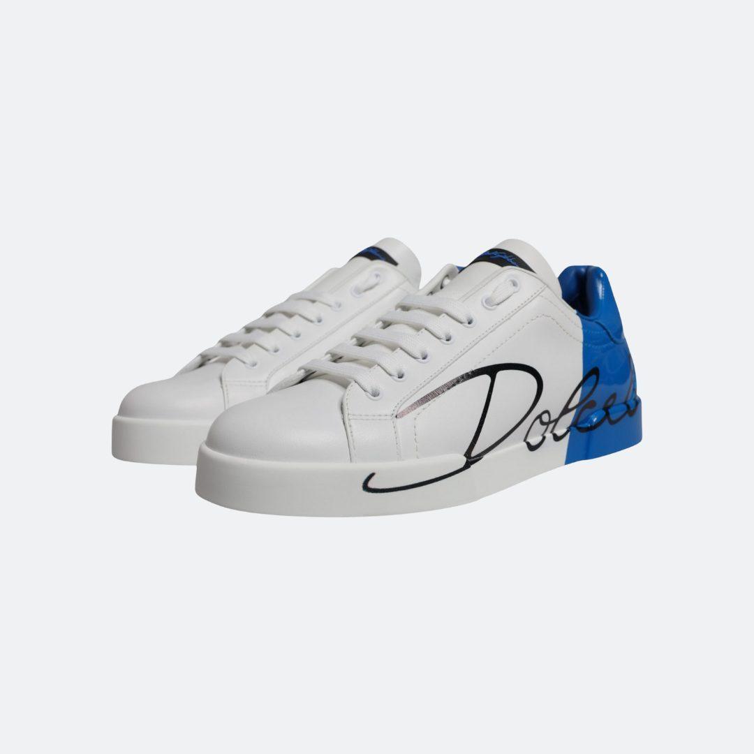 Dolce & Gabbana Portofino White-Blue Low Top Women Sneakers alternate
