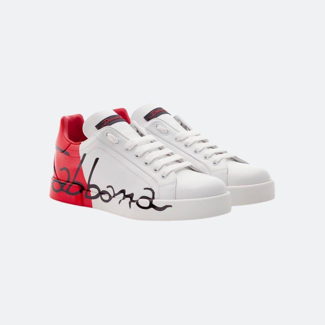 Dolce & Gabbana Portofino White-Red Low Top Women Sneakers alternate