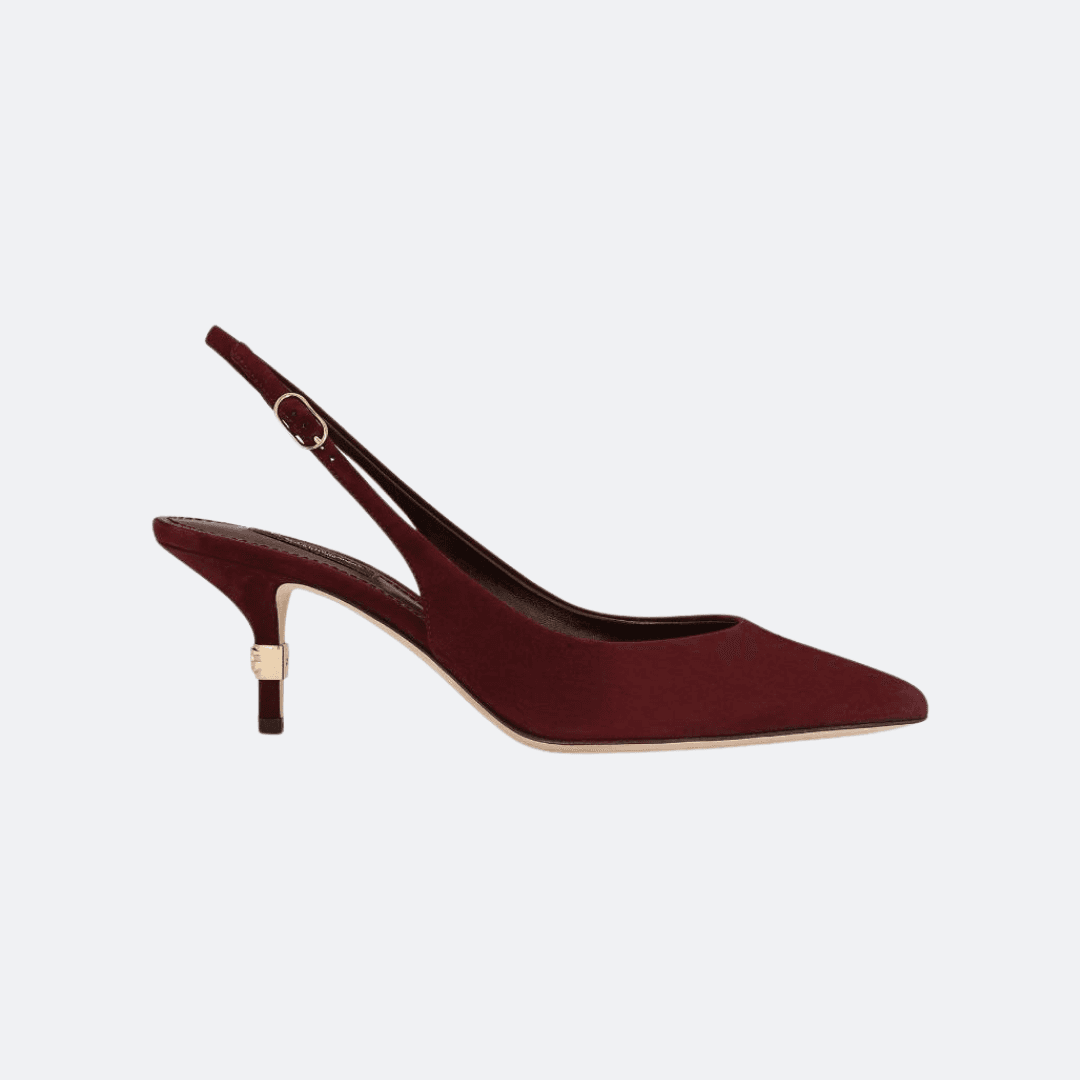 Dolce & Gabbana Slingback Wine Red Suede Pumps