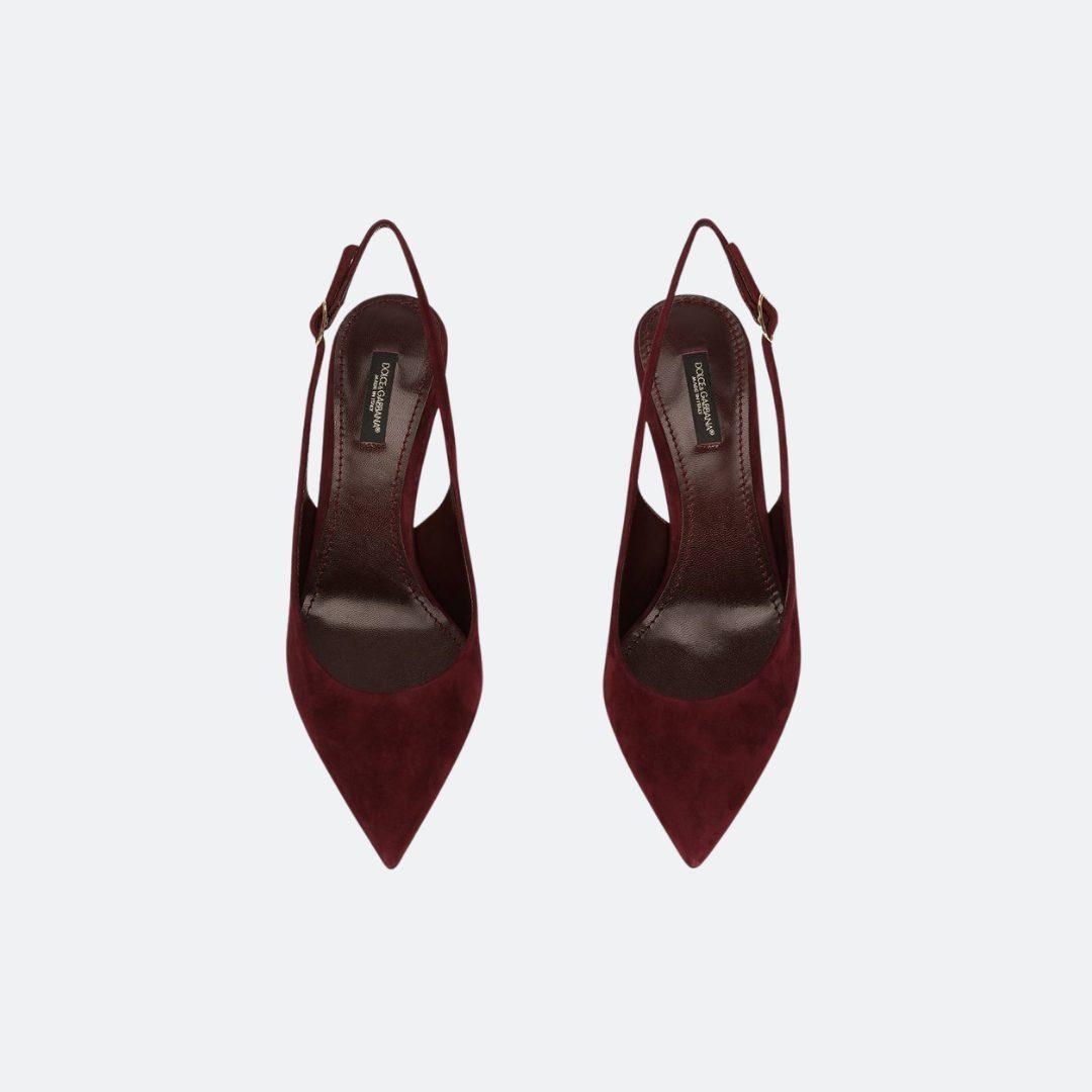 Dolce & Gabbana Slingback Wine Red Suede Pumps alternate