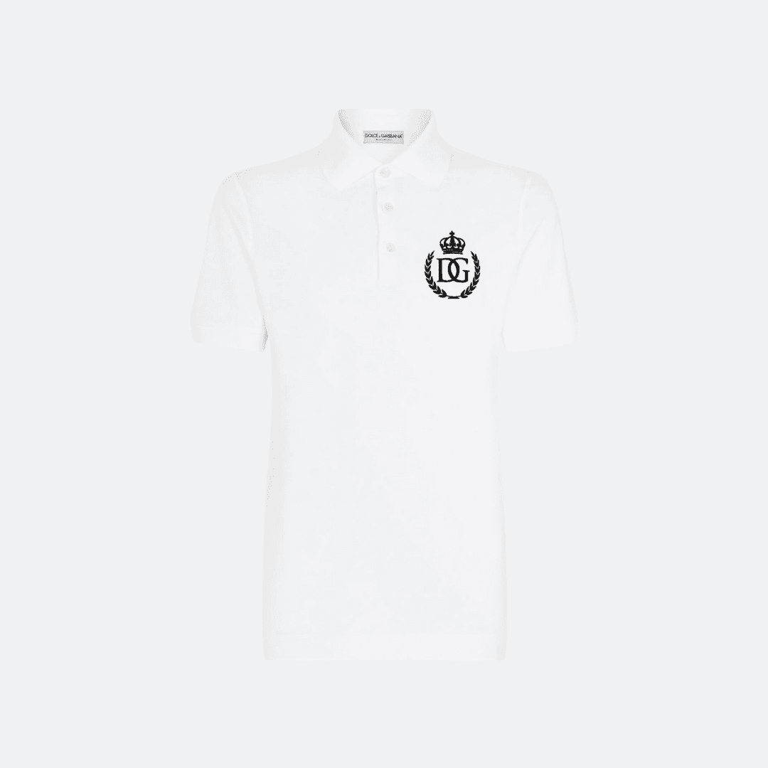 Dolce & Gabbana White Cotton Polo T-Shirt