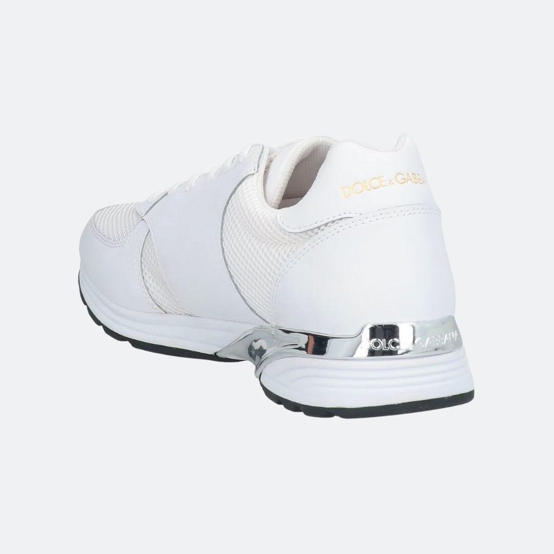 Dolce & Gabbana White Leather-Mesh Men Sneakers alternate