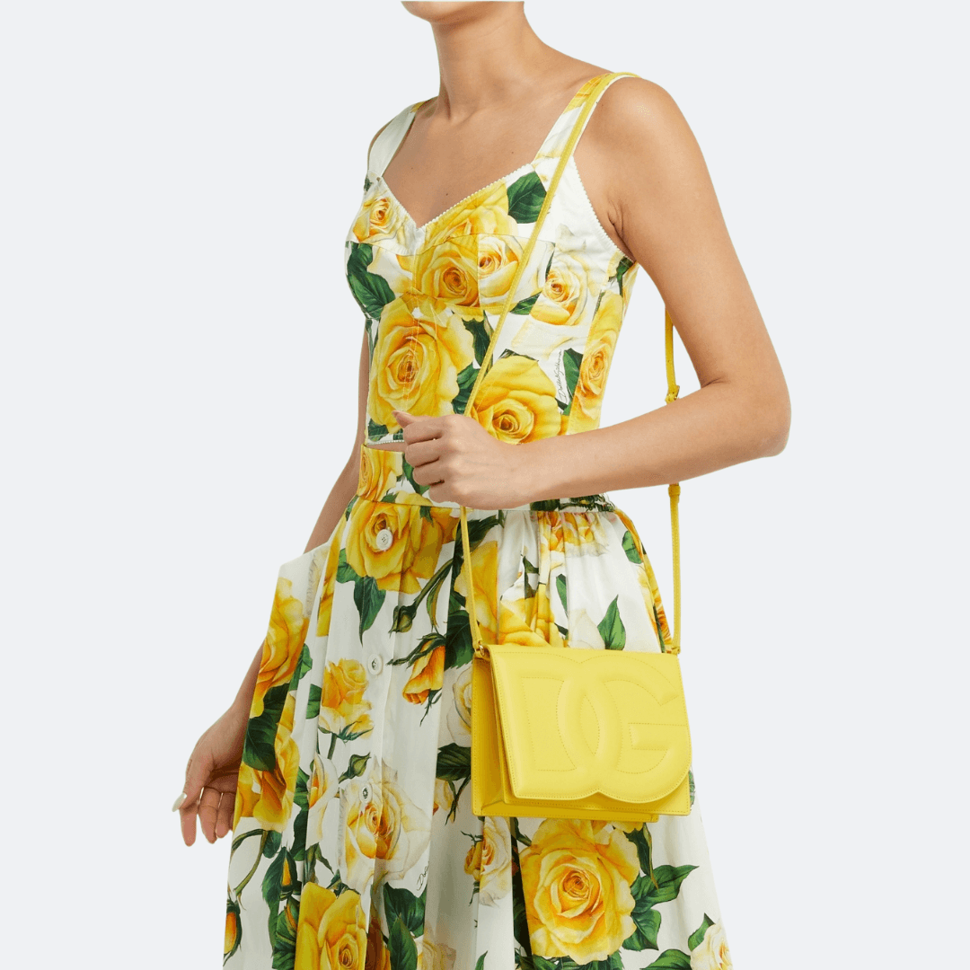 Dolce & Gabbana Yellow DG Logo Leather Bag alternate
