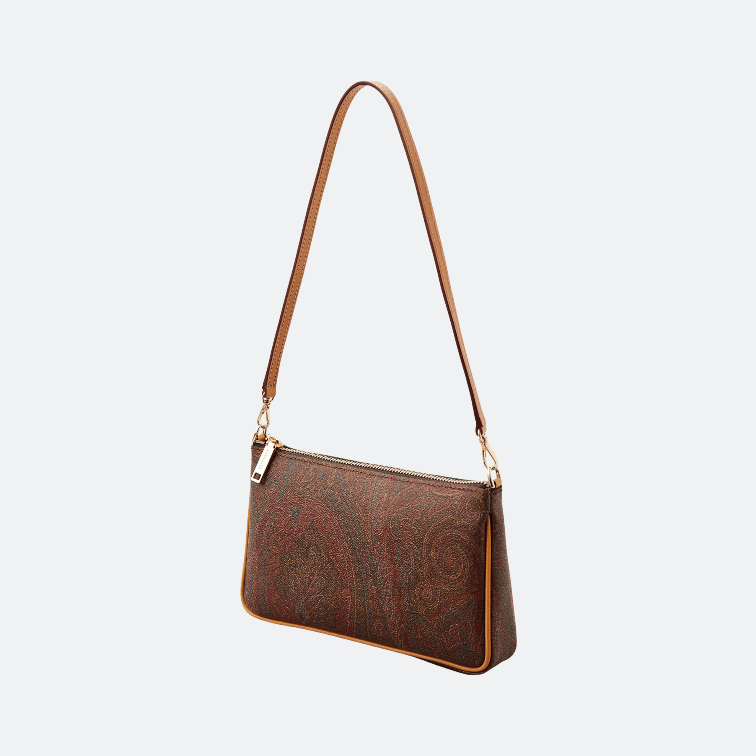 Etro Paisley Leather Shoulder Bag for Women - Burgundy/Tan alternate